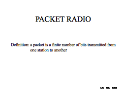 PACKET RADIO