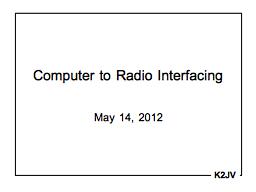 Computer to Radio Interfacing